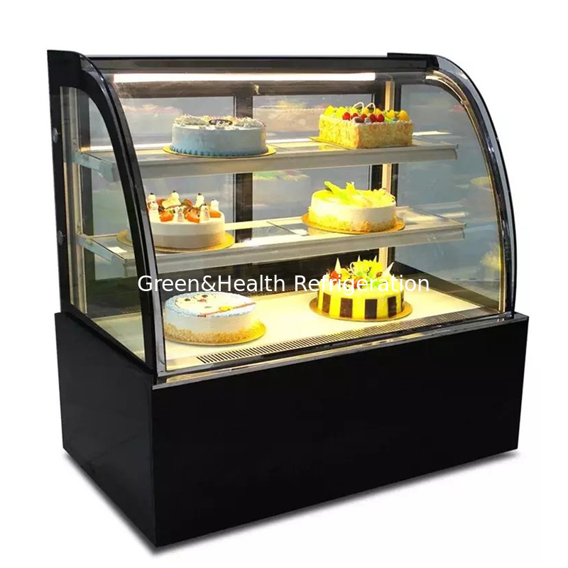 Marmeren basis 2 lagen dekken cake display vriezer voor slang sushi gebak display