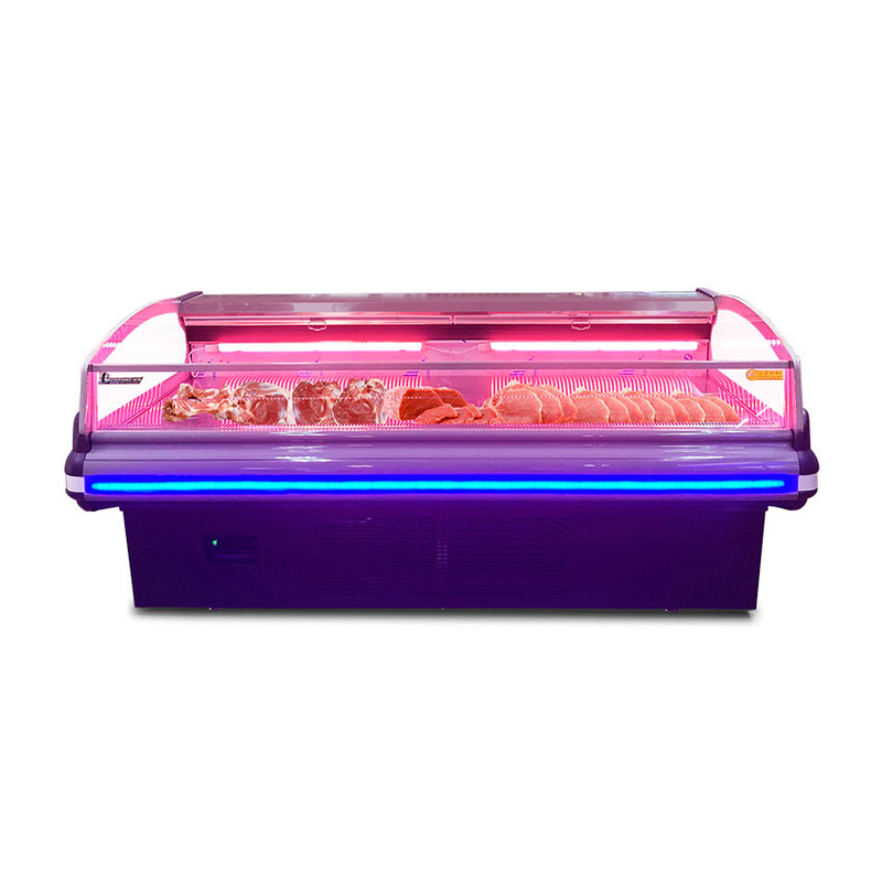 Ventilator van roestvrij staal koeling vlees display vriezer -2 tot 8.C met LED-licht