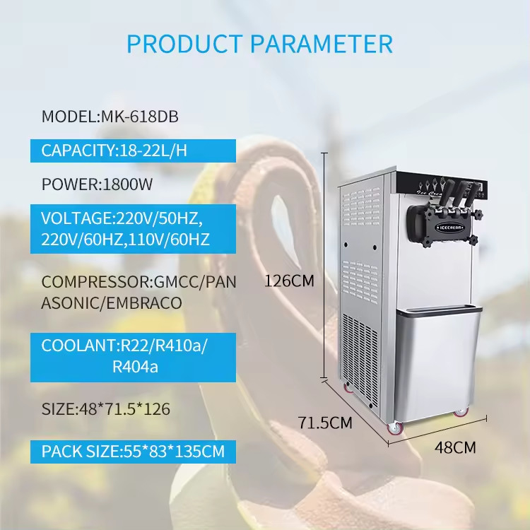 IJsmaker Machines Floor Standing 3 Flavors Soft IJsmaker