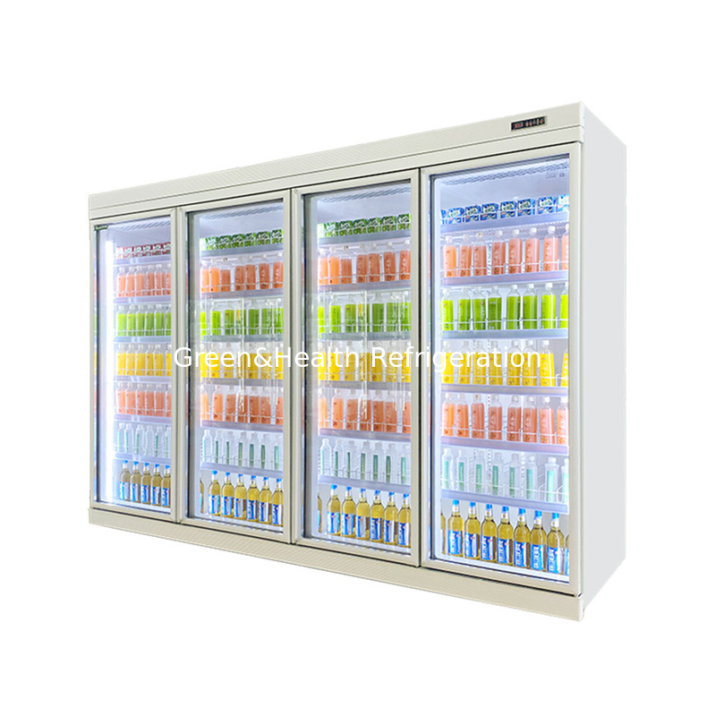 Supermarktprojecten met een hoog rendement Drinks Display Glass Door Chiller Freezer