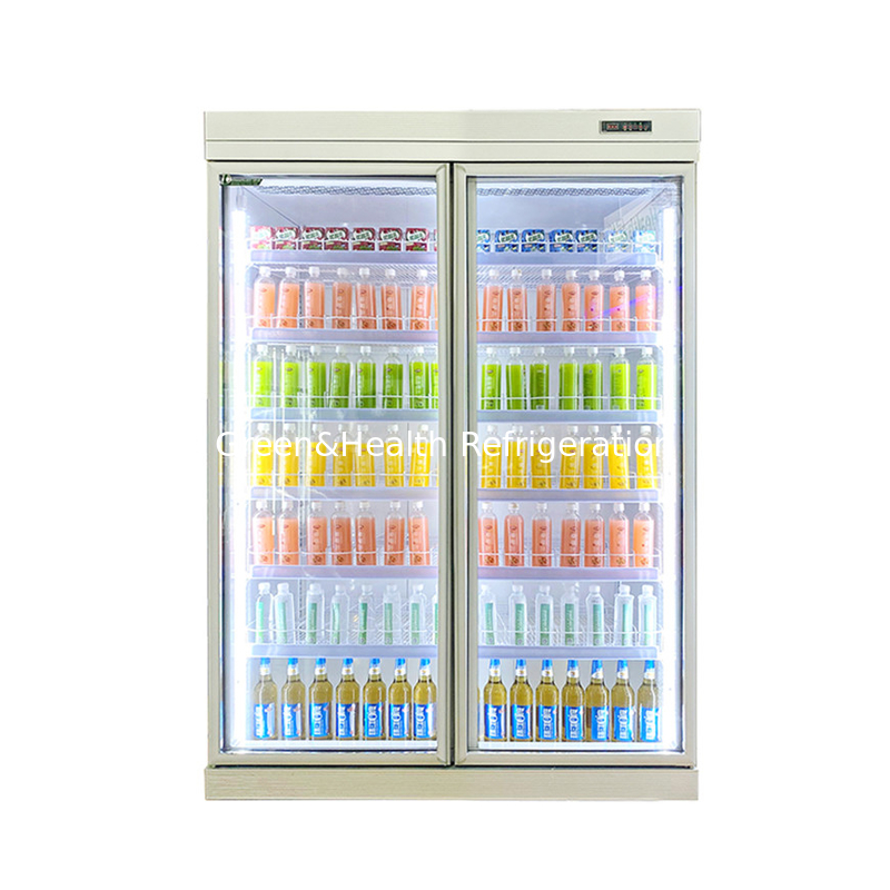 Supermarktprojecten met een hoog rendement Drinks Display Glass Door Chiller Freezer