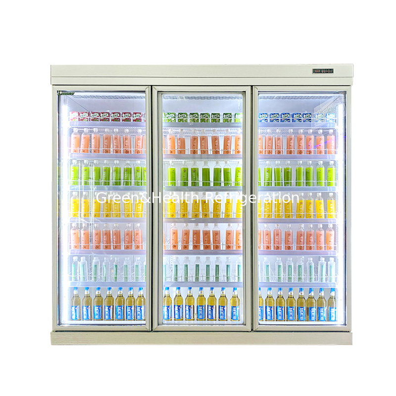 Supermarktprojecten met een hoog rendement Drinks Display Glass Door Chiller Freezer