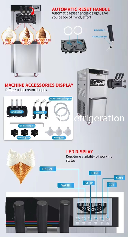 IJsmaker Machines Floor Standing 3 Flavors Soft IJsmaker