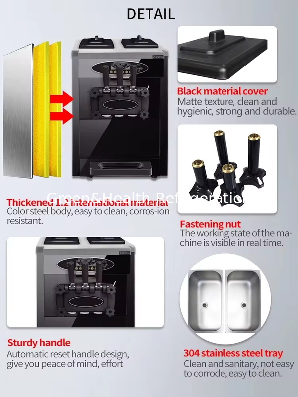 3 smaak vloer stand 304 roestvrij staal ijs maken machines met casters