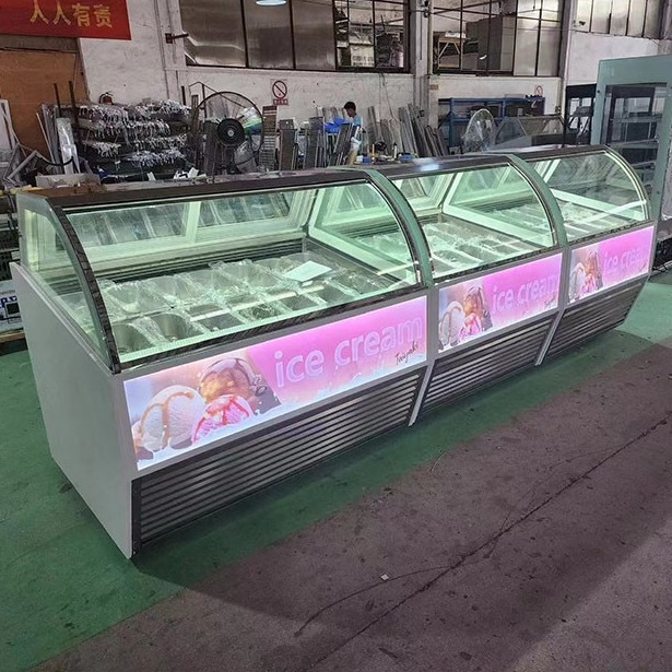 IJsscoop Scoop IJsscoop Display Vrieskas Gelato Vrieskas met gebogen glas