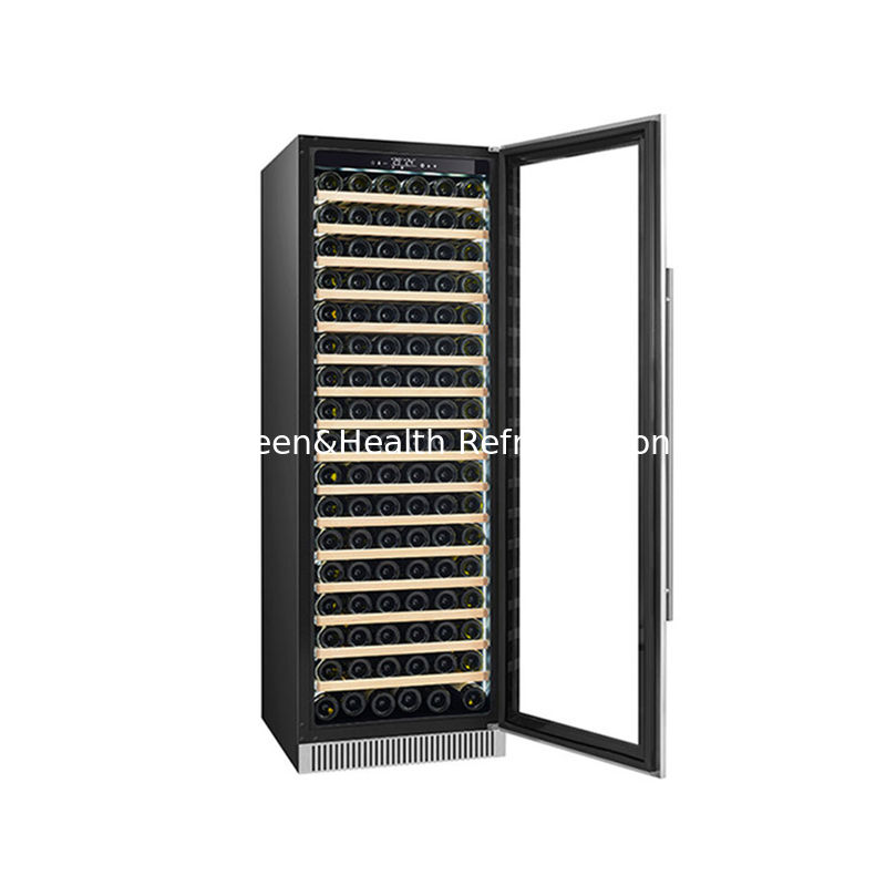 ETL-certificaat 60 flessen Dual Zone elektrische wijnkoeler met houten planken in zwart
