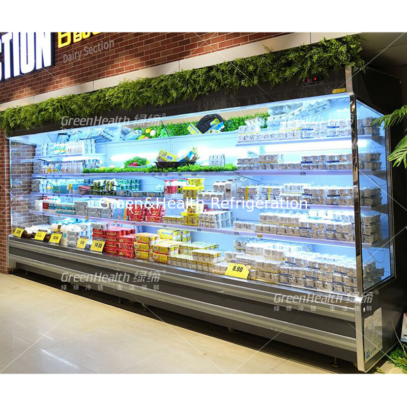 Plug-in type groentebeeldscherm koelkast Multideck Display Chiller Commerciële open kofferchiller