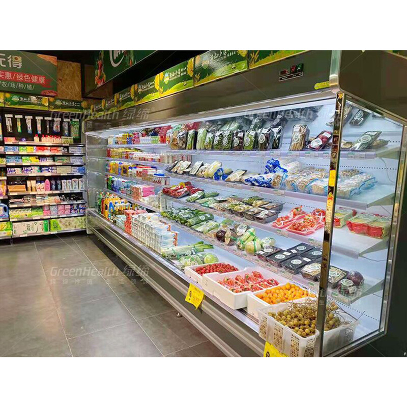 LED multi-dek open display chiller met 4 planken en 5 display ruimte bij 2-8.C