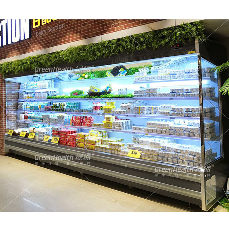 LED multi-dek open display chiller met 4 planken en 5 display ruimte bij 2-8.C