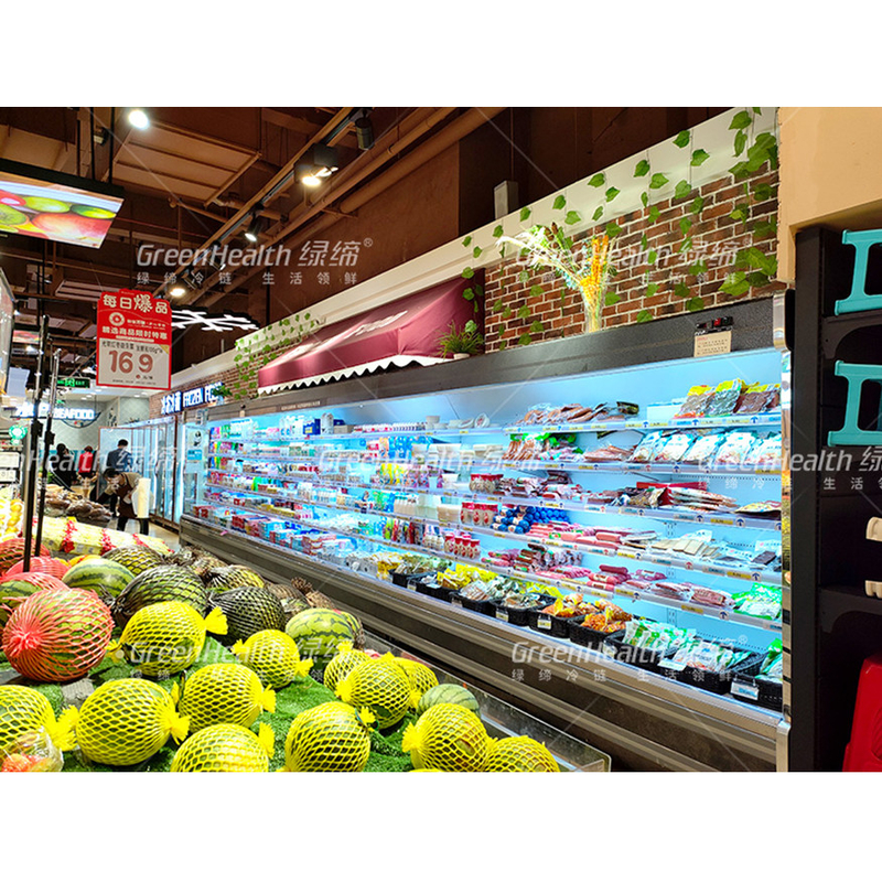 LED multi-dek open display chiller met 4 planken en 5 display ruimte bij 2-8.C