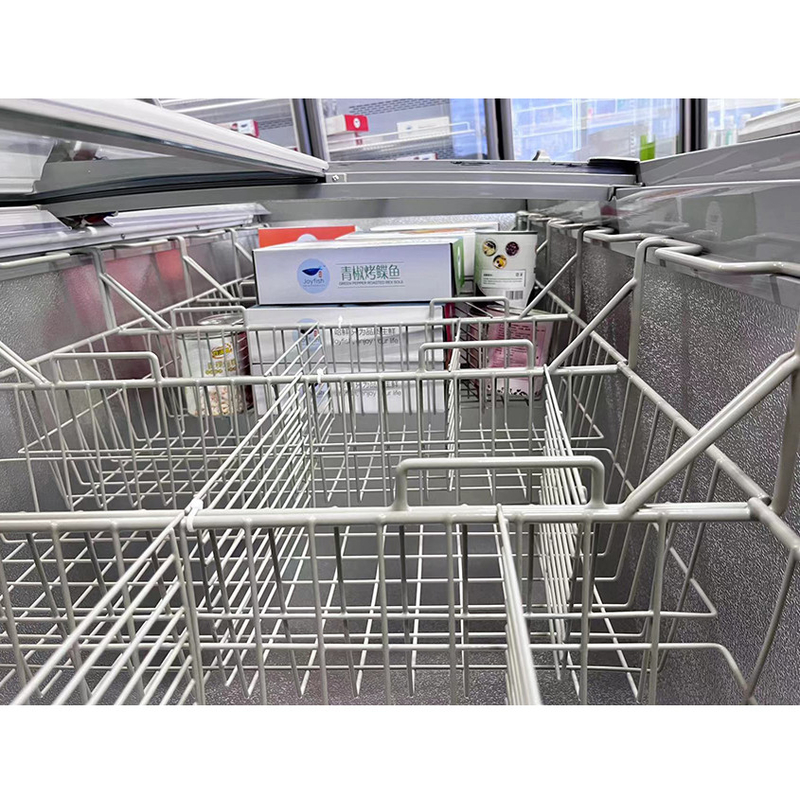 Witte / grijze supermarkt eiland vriezer met automatische ontdooiing voor supermarkt