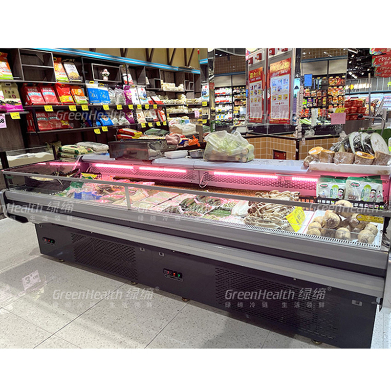 Grote -2 ~ 8oC mobiele draagbare Deli Meat Display Koelkast Open vriezer