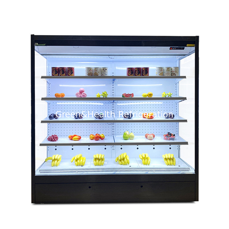 Energiebesparende glazen deuren met meerdere dekken open koelmachine voor supermarktprojecten