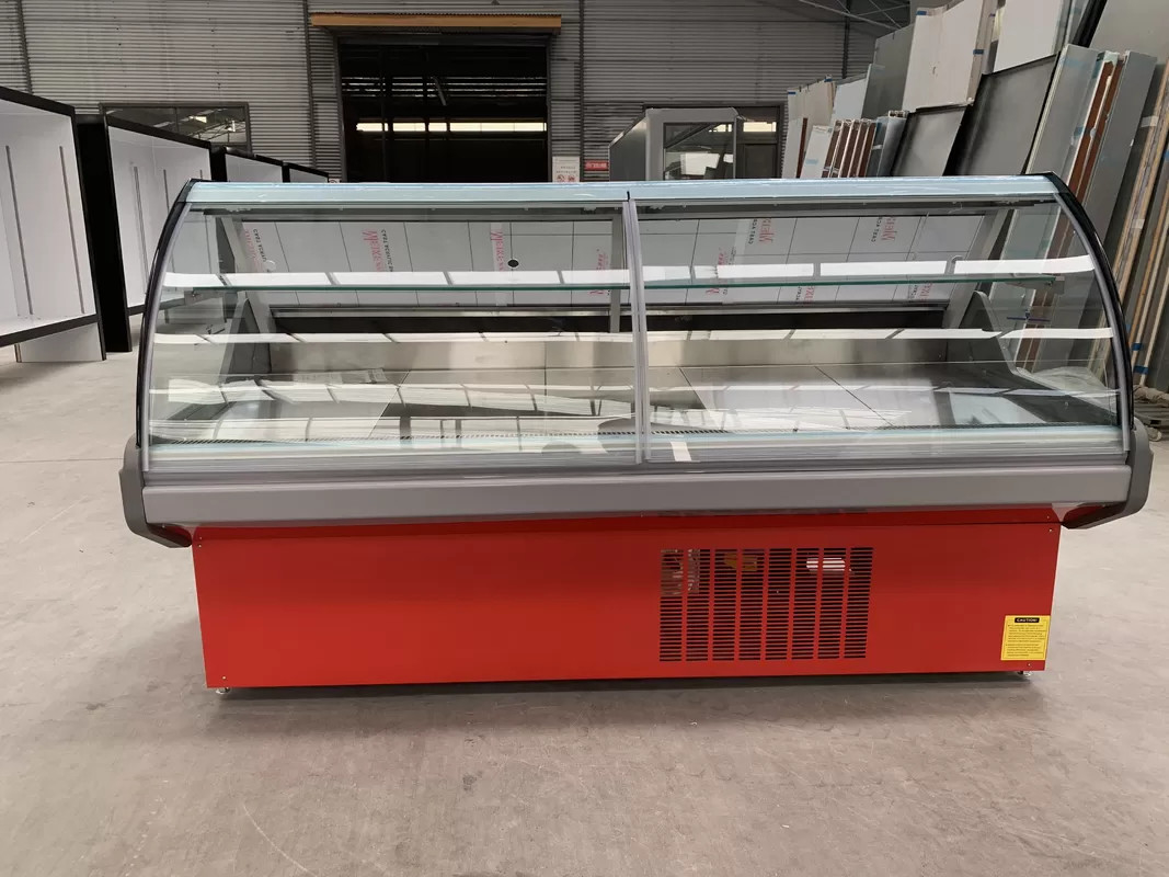 220/50hz Spanning Gas R404a Gekookte voedingsmiddelen Display Showcase Vlees Display Cabinet