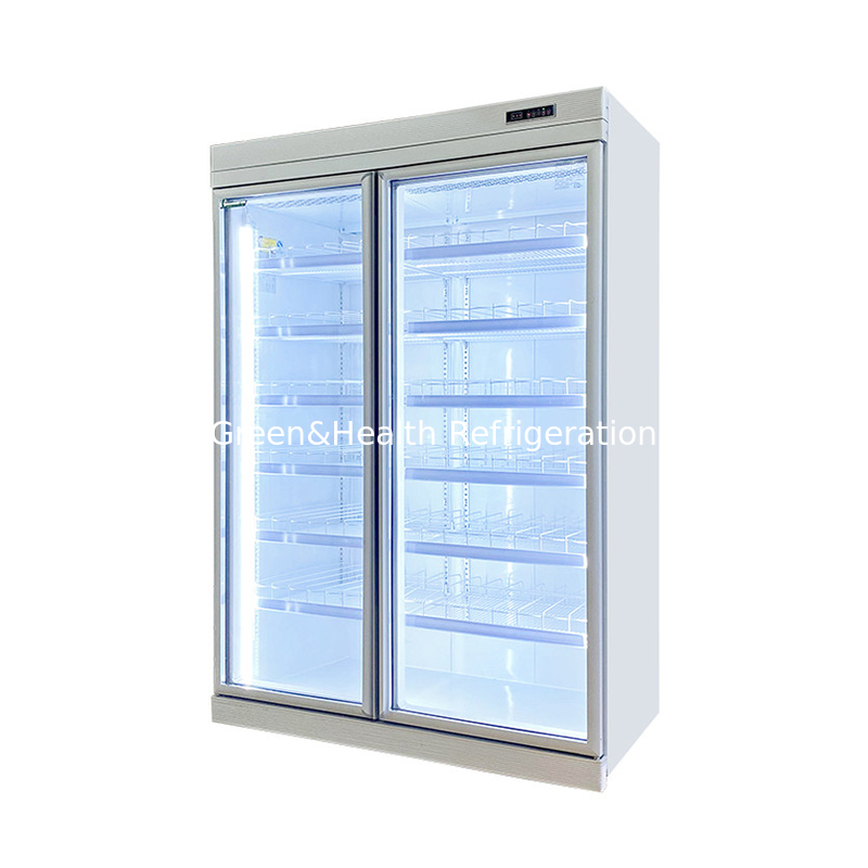 Commerciële -18C zelfstandige verticale vertoning glazen deur vriezer voor diepvries