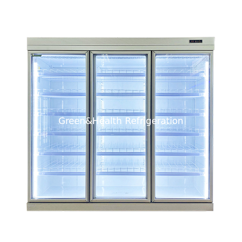 Commerciële -18C zelfstandige verticale vertoning glazen deur vriezer voor diepvries