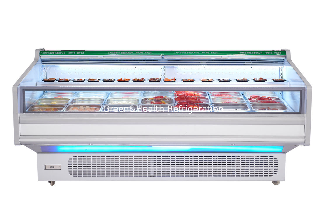 800L roestvrij staal horizontaal open display vriezer voor vleeskoeler commerciële vriezer
