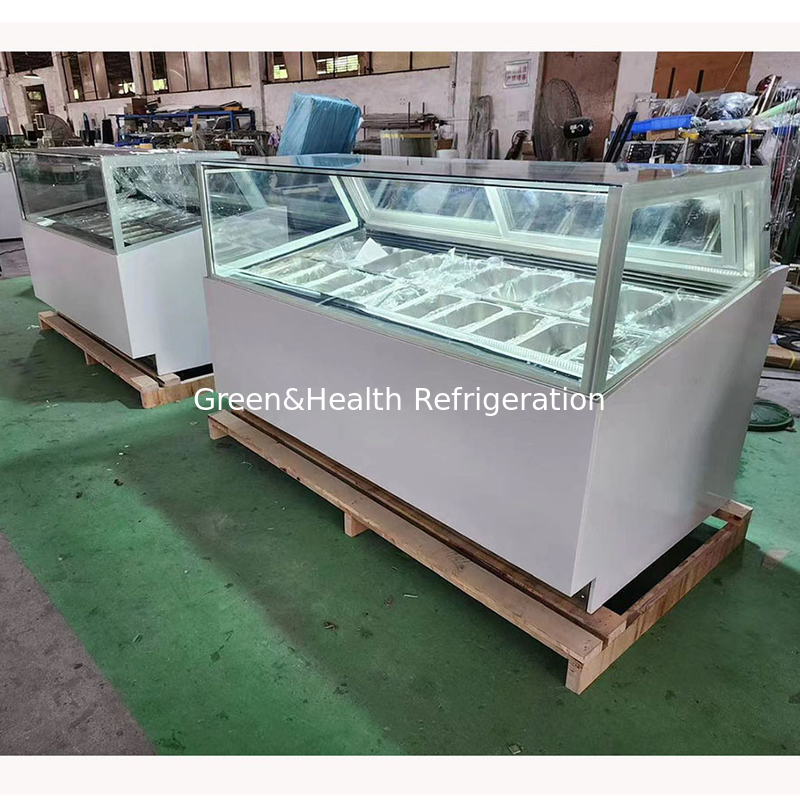 IJsscoop Scoop IJsscoop Display Vrieskas Gelato Vrieskas met gebogen glas