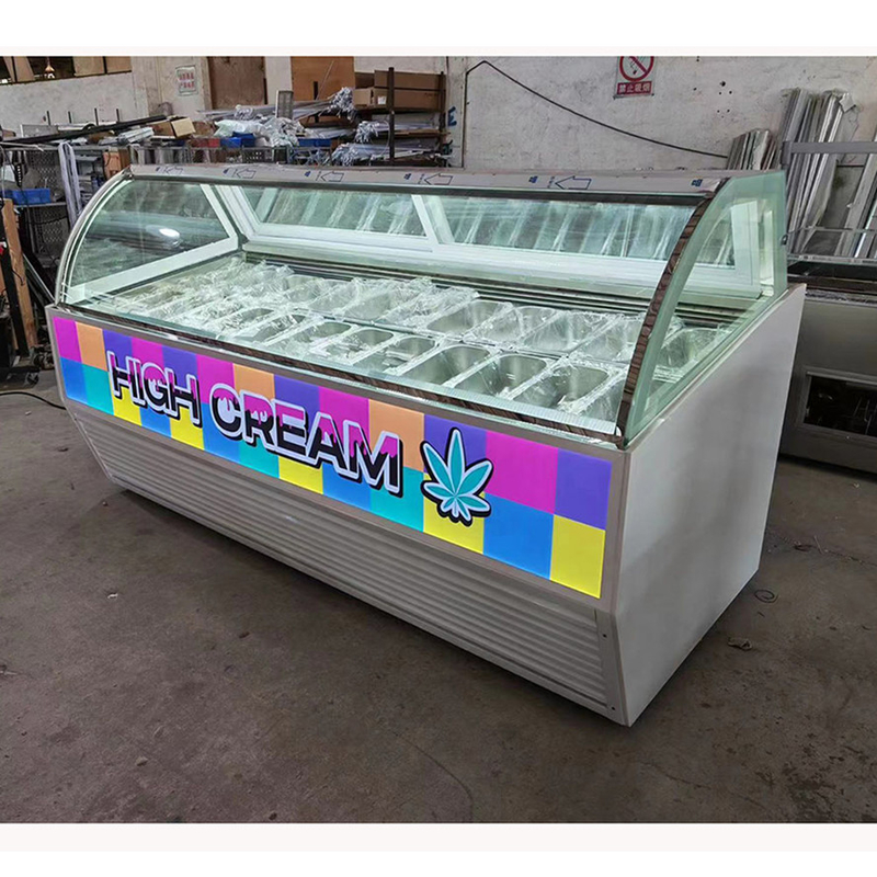 IJsscoop Scoop IJsscoop Display Vrieskas Gelato Vrieskas met gebogen glas