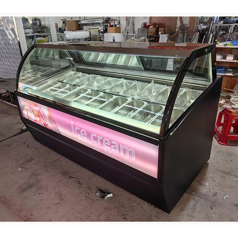 IJsscoop Scoop IJsscoop Display Vrieskas Gelato Vrieskas met gebogen glas