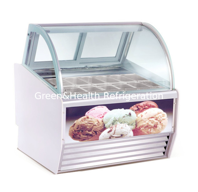 IJsscoop Scoop IJsscoop Display Vrieskas Gelato Vrieskas met gebogen glas