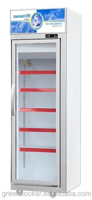Fabriek Outlet Upward Eenheid Verticaal Met Verlichting Glasdeur Vrieskas Display Kas Koelkast