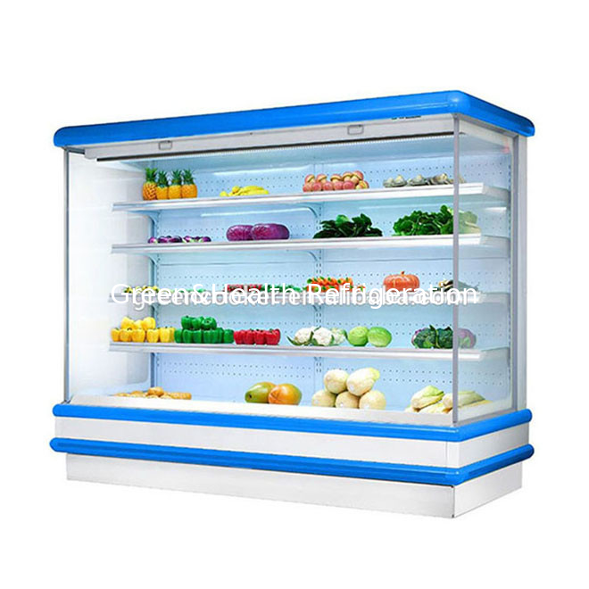 Multideck open koeler voor supermarkt display van fruit LED licht glazen vriezer