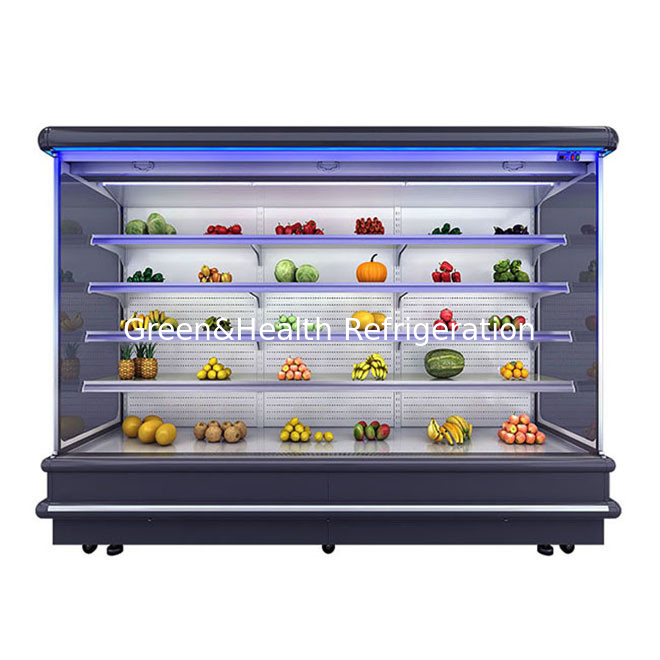 Multideck open koeler voor supermarkt display van fruit LED licht glazen vriezer