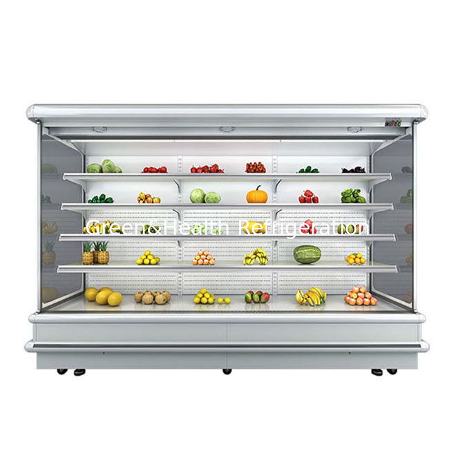 Multideck open koeler voor supermarkt display van fruit LED licht glazen vriezer