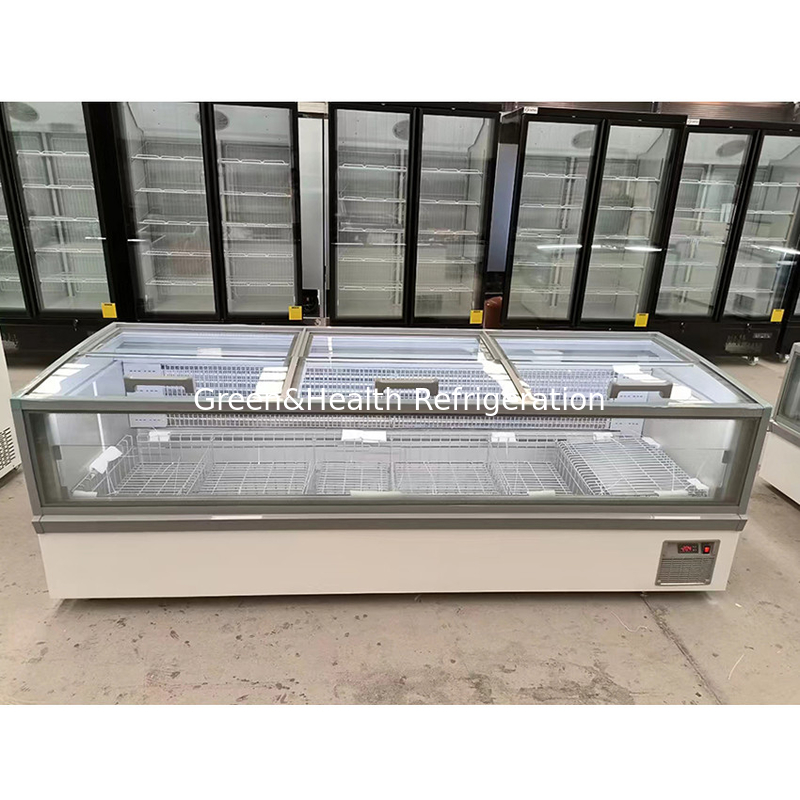 Fabrieksdirecte verkoop Commerciële horizontale grote opslagplaat Commodity Island Cabinet
