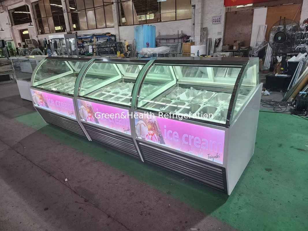 IJsshop-apparatuur Gelato IJsshow Freezer met 10 tot 22 GN pannen