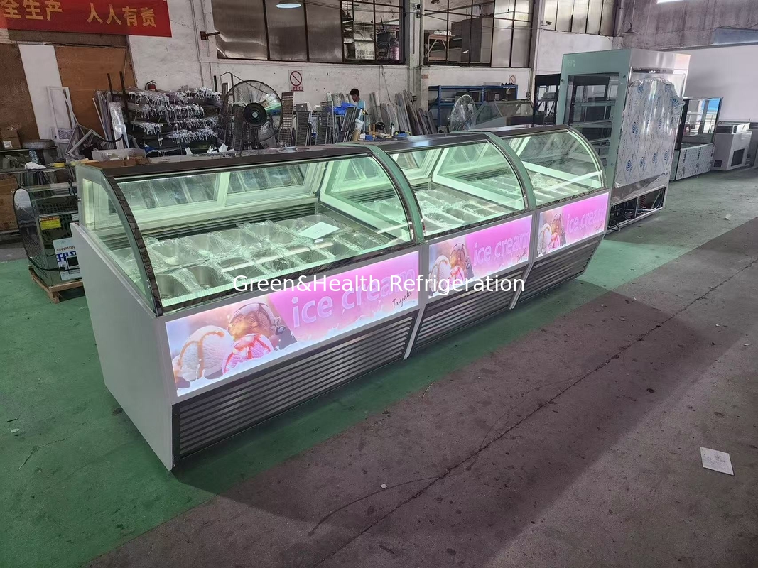 IJsshop-apparatuur Gelato IJsshow Freezer met 10 tot 22 GN pannen