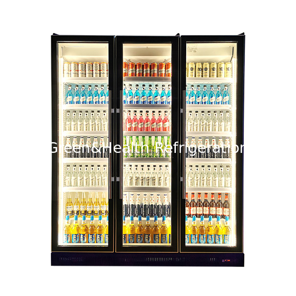 Meerdere deuren Meerdere lagen Rack Meerdere kleuren lichten Drankverkoeling Display Freezer