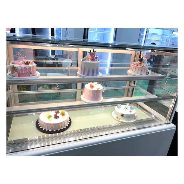 Meerdere lagen doorzichtig glas Taartwinkel Gebruik opslag Display Taart Display Vrieskas