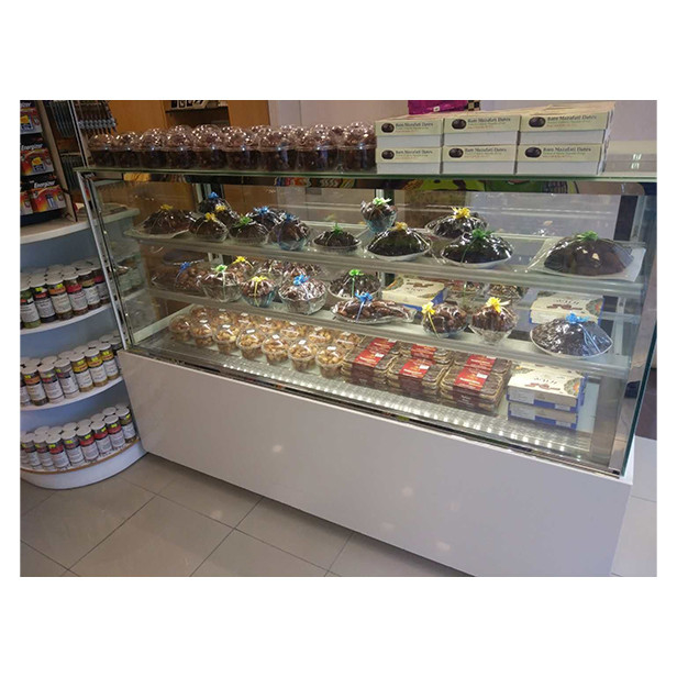 Meerdere lagen doorzichtig glas Taartwinkel Gebruik opslag Display Taart Display Vrieskas