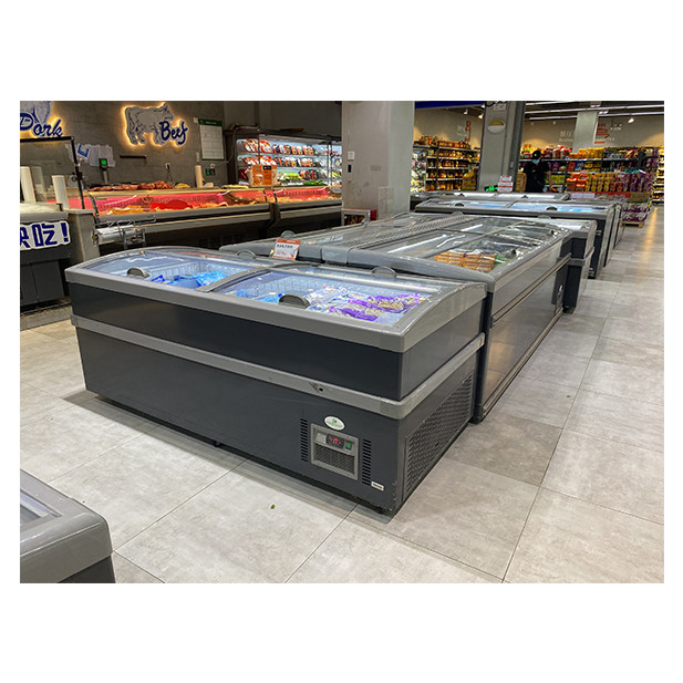 Grote capaciteit cryogene diepvriesproducten/Rijst-vlees knoflook/zeevruchtenopslag Display Island Cabinet Freezer