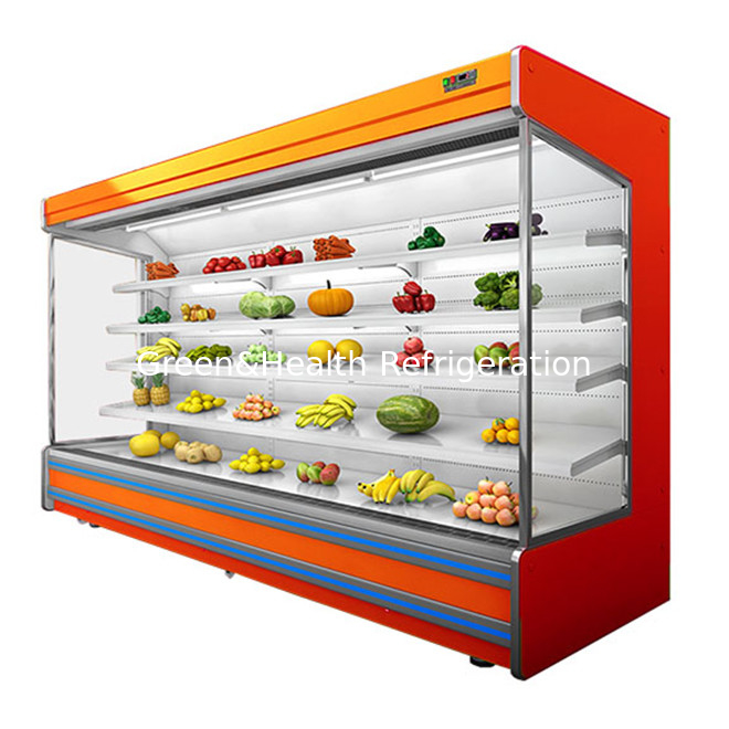 Commercieel multifunctioneel open gordijn Fruit / groenten / melk opslag display Air gordijn kast vriezer
