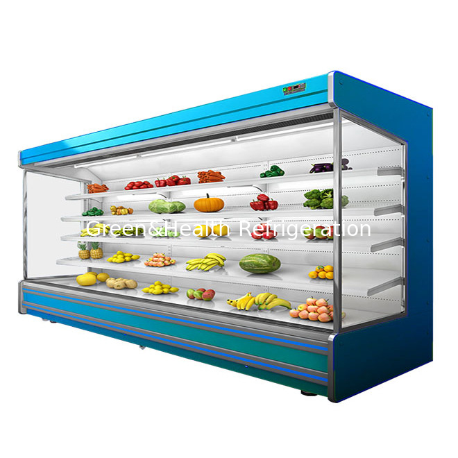 Commercieel multifunctioneel open gordijn Fruit / groenten / melk opslag display Air gordijn kast vriezer