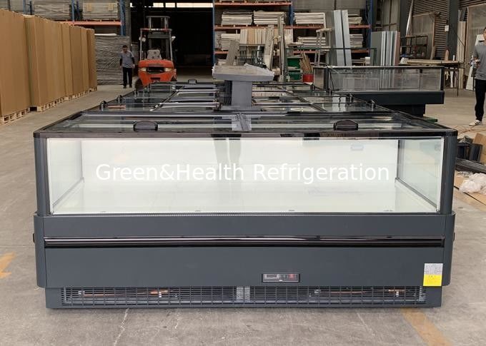 Bevroren voedingsmiddelen verkopen Kasten Plug-In Island Freezer Supermarkt Plug-In Freezer