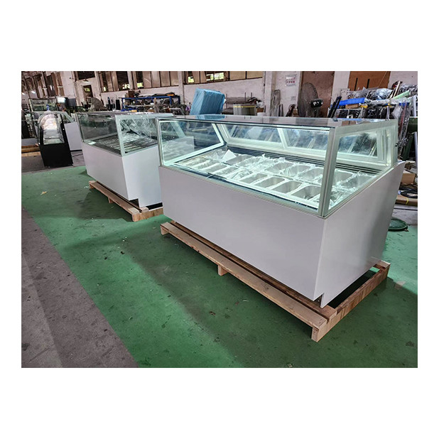IJsshops / gemak winkels gebruiken commerciële roestvrij staal glas IJssroom koeling Display koelkasten