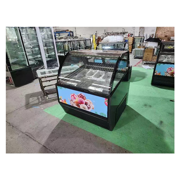 IJsshops / gemak winkels gebruiken commerciële roestvrij staal glas IJssroom koeling Display koelkasten