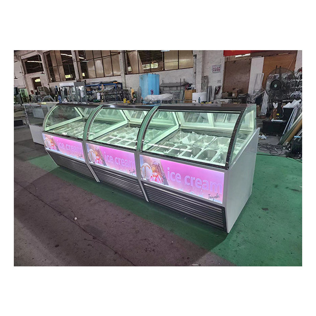 IJsshops / gemak winkels gebruiken commerciële roestvrij staal glas IJssroom koeling Display koelkasten