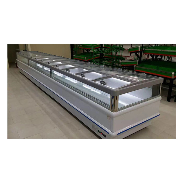 Horizontale glazen schuifdeur met ingebouwde compressor Vrieskas