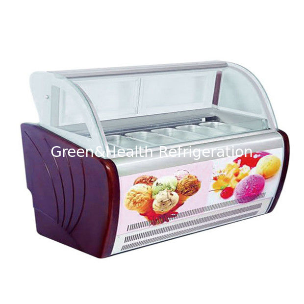 Commerciële IJsvitrines met Verstelbare Thermostaat, Roestvrijstalen Bakken en R404a Koelmiddel