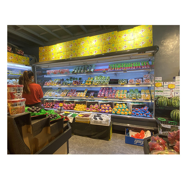 Grote commerciële groenten en fruit koelplaat Open kast