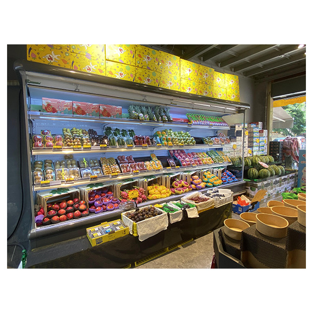 Grote commerciële groenten en fruit koelplaat Open kast