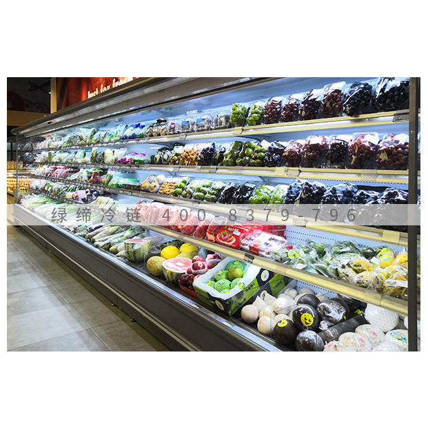 Grote commerciële groenten en fruit koelplaat Open kast