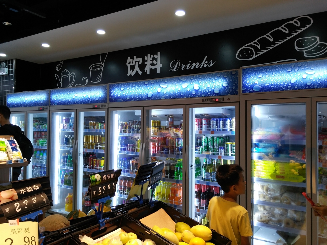 Commerciële dranken koelkast glazen deur display koelkast voor bar, drank Merchandiser koelkast