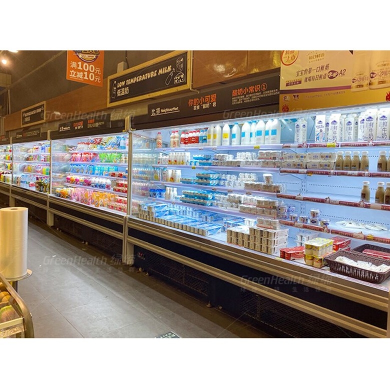 Plug-in type groentebeeldscherm koelkast Multideck Display Chiller Commerciële open kofferchiller