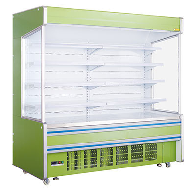 Commerciële open koelvitrine, plug-in type, multideck display koeler voor groenten en dranken
